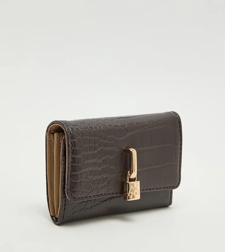 آن كلاين Anne Klein Croc Textured Flap Wallet